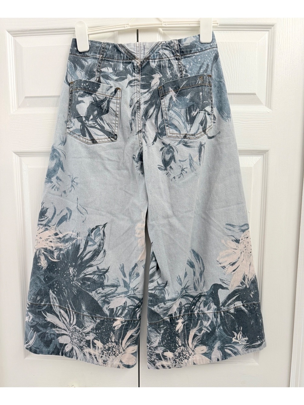 Anthropologie Pilcro Foxglove Crop Wide-Leg Floral Jeans 28 - Picture 5 of 7